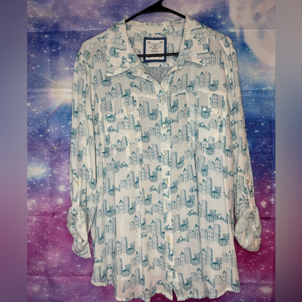 Style & co building print blouse 🛍